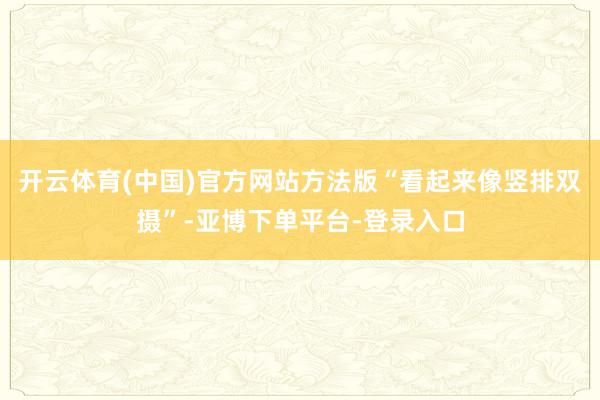开云体育(中国)官方网站方法版“看起来像竖排双摄”-亚博下单平台-登录入口