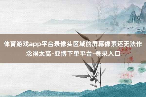 体育游戏app平台录像头区域的屏幕像素还无法作念得太高-亚博下单平台-登录入口