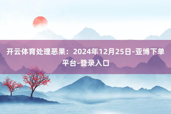开云体育处理恶果：2024年12月25日-亚博下单平台-登录入口