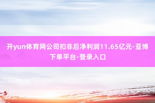 开yun体育网公司扣非后净利润11.65亿元-亚博下单平台-登录入口