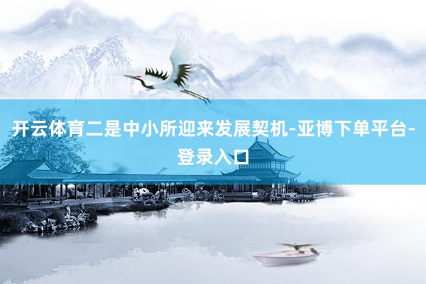 开云体育二是中小所迎来发展契机-亚博下单平台-登录入口